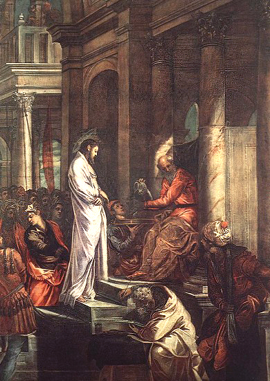 Composition example in Tintoretto's art full christ pilate