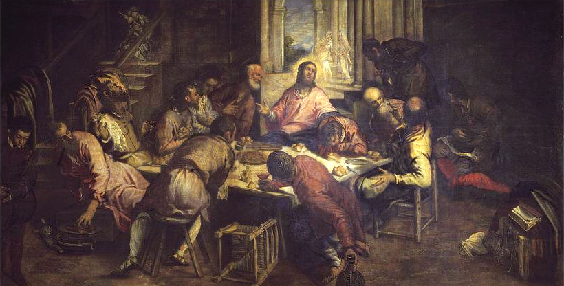 Composition example in Tintoretto's art full last supper3